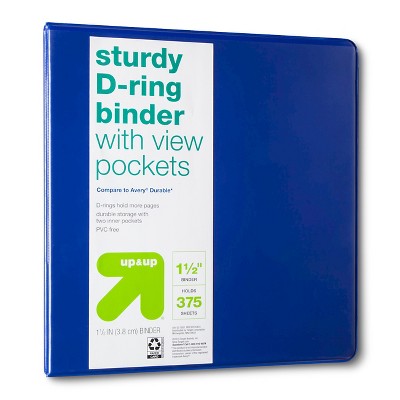 1.5" 3 Ring Binder Clear View (Compare to Avery® Durable™) - Up&Up™