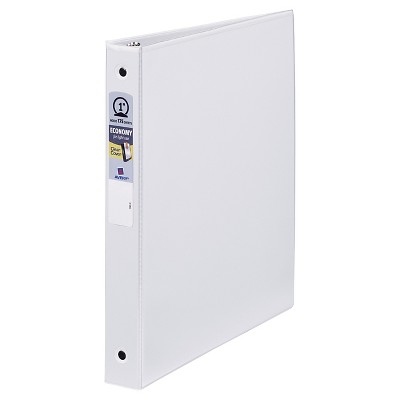 Avery® 1" 3 Ring Binder with One Touch Slant 3 Rings and Internal Pockets White