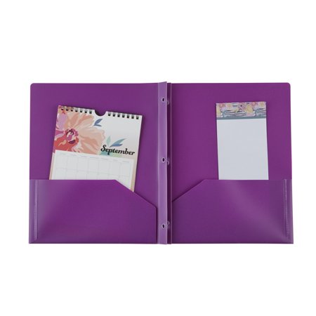 Pen + Gear 3-Prong Plastic Folder, Purple
